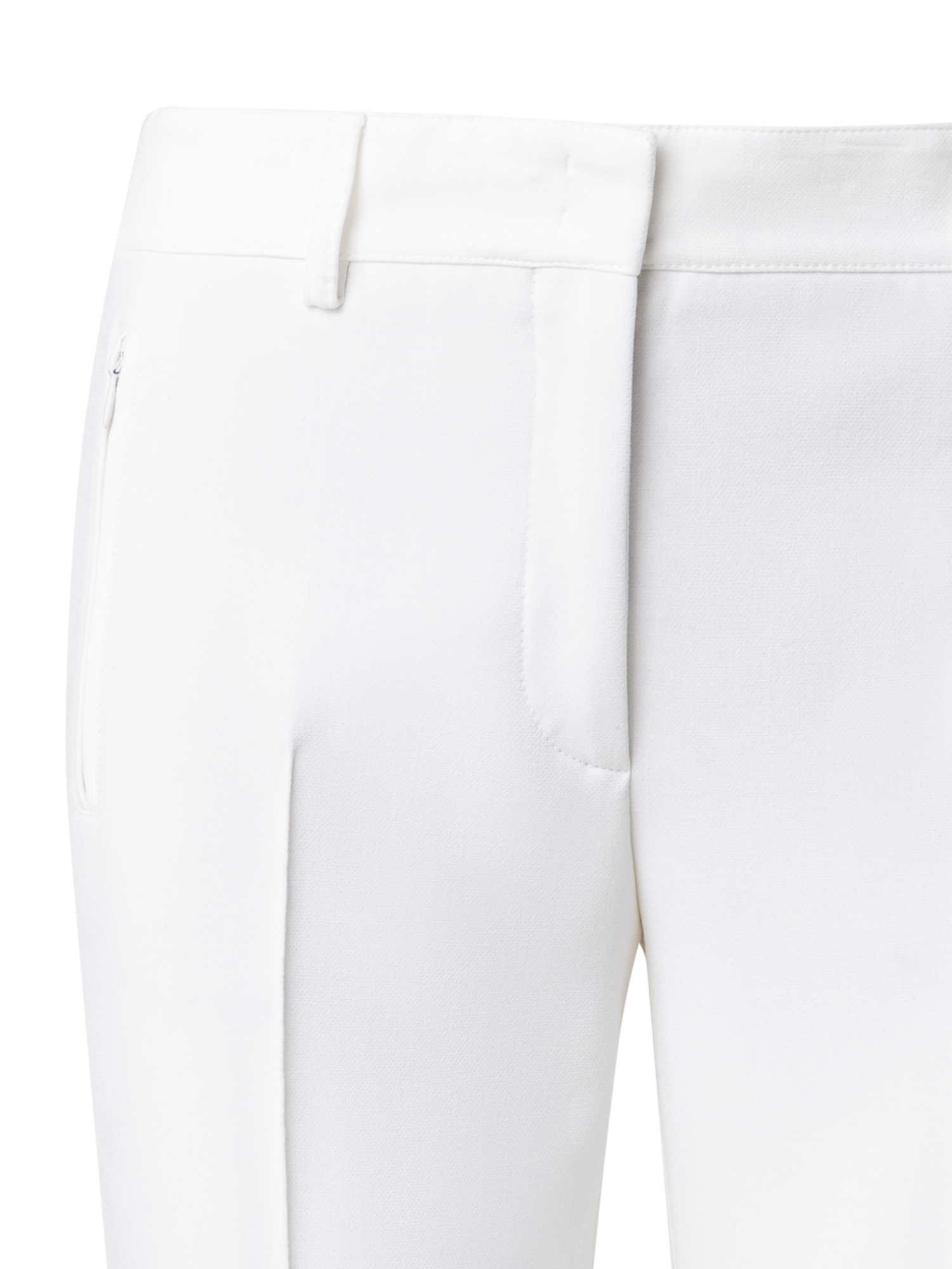 Designer Straight Jersey Stretch Pants - ecru - white