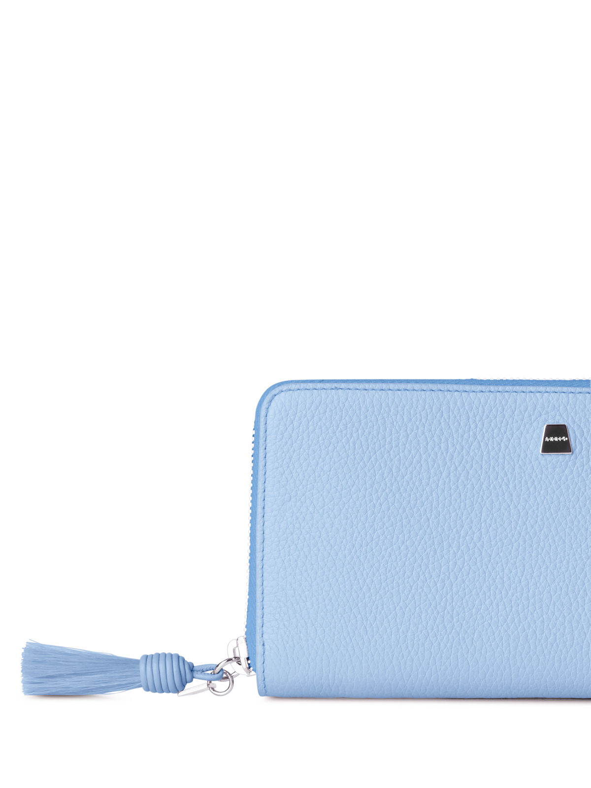 Designer Long Zip Around Wallet in Leather - blue