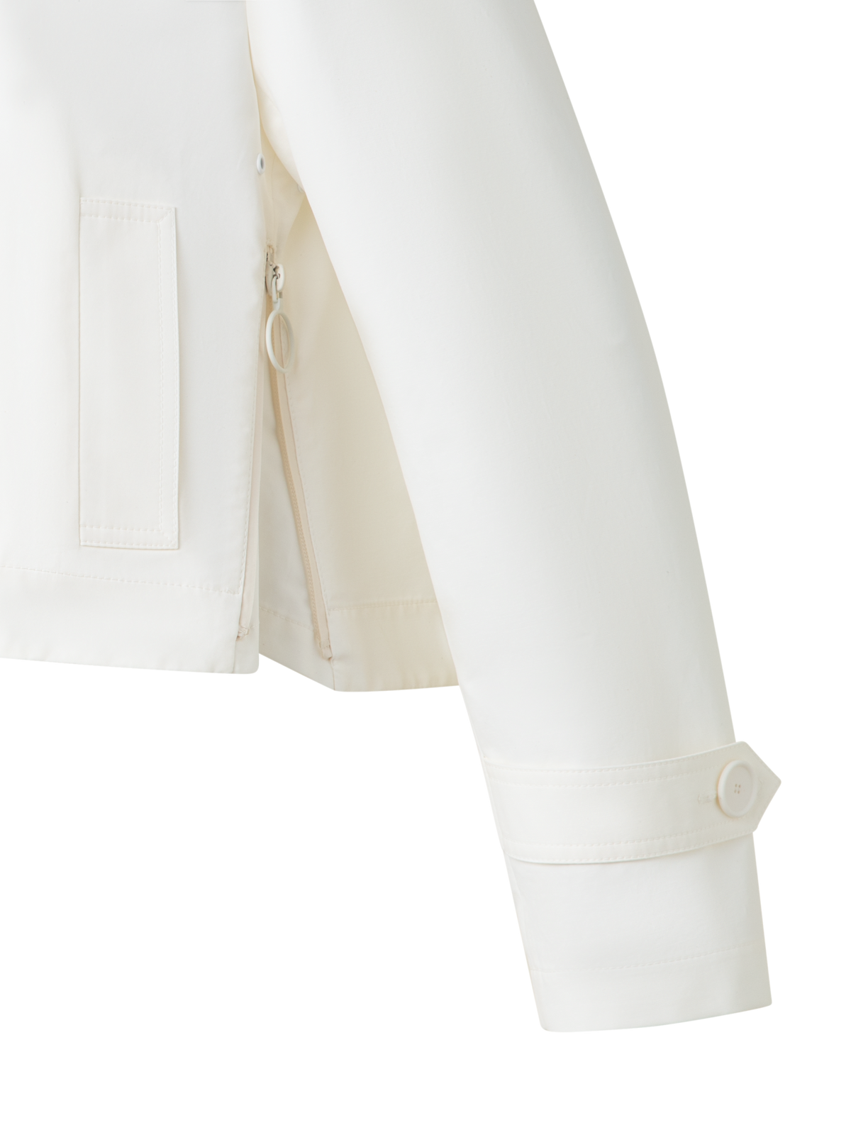 Designer Water Repellent Bicycle Parka in Cotton Blend - neutral - ecru - white