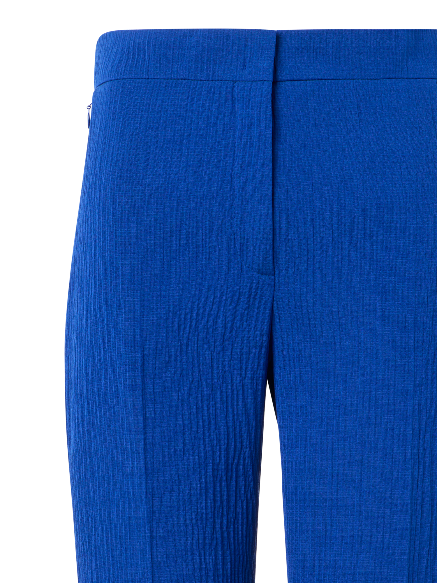Designer Carl Straight Pants in Structured Cotton Silk - blue