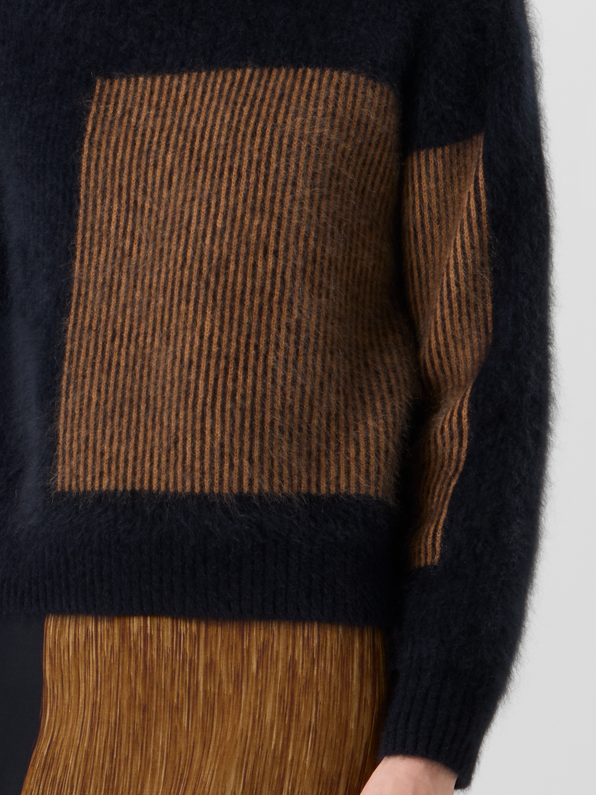 Designer Cloud Cashmere Sweater in Oro Lienzo Jacquard - black - brown - multicolor 