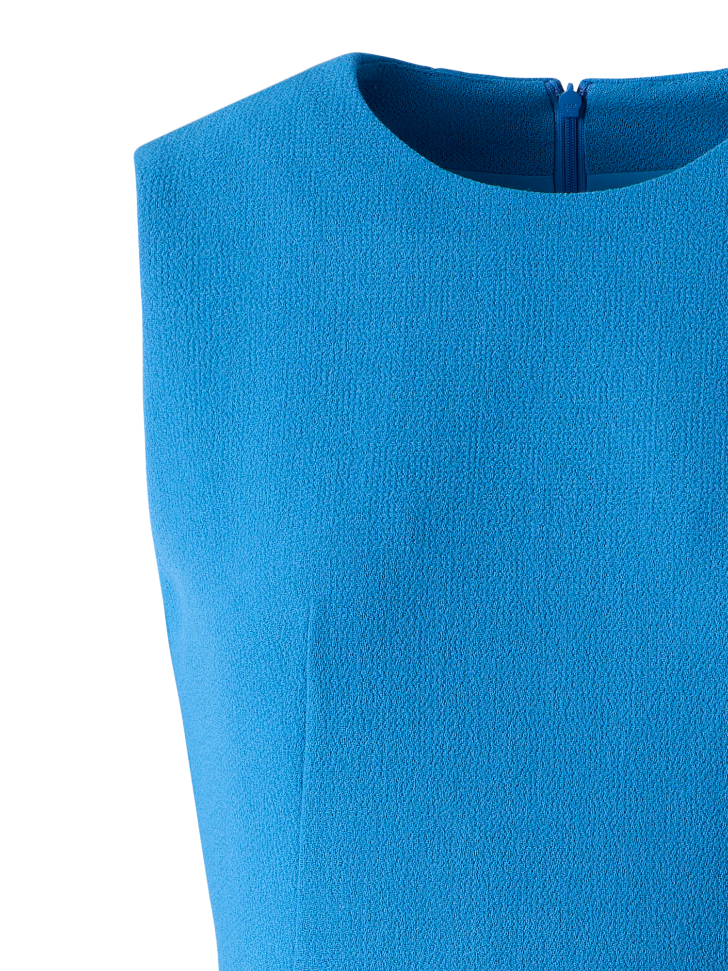 Designer Asymmetrical Wool Crêpe Double-Face Midi Dress - blue