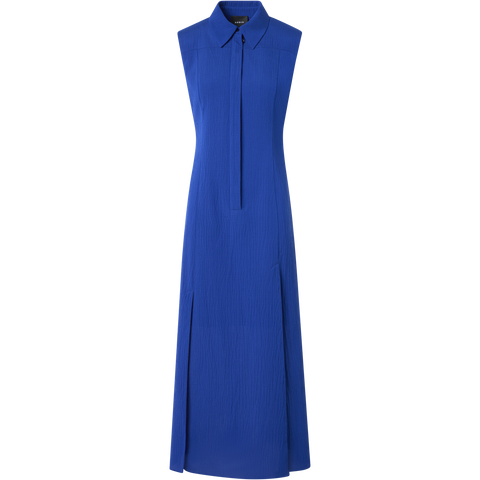 Midi Shirt Dress in Structured Cotton Silk
