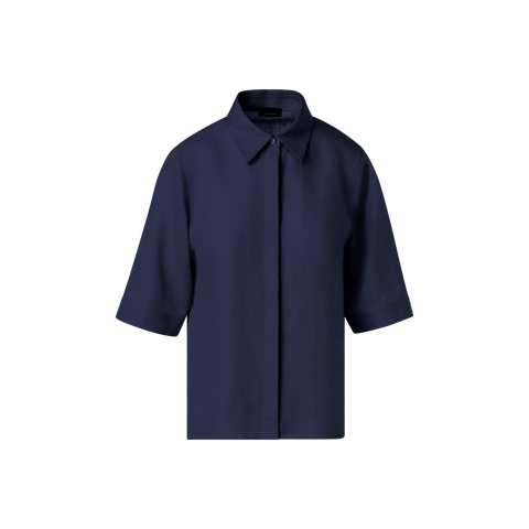 Boxy Shirt Blouse In Linen Voile