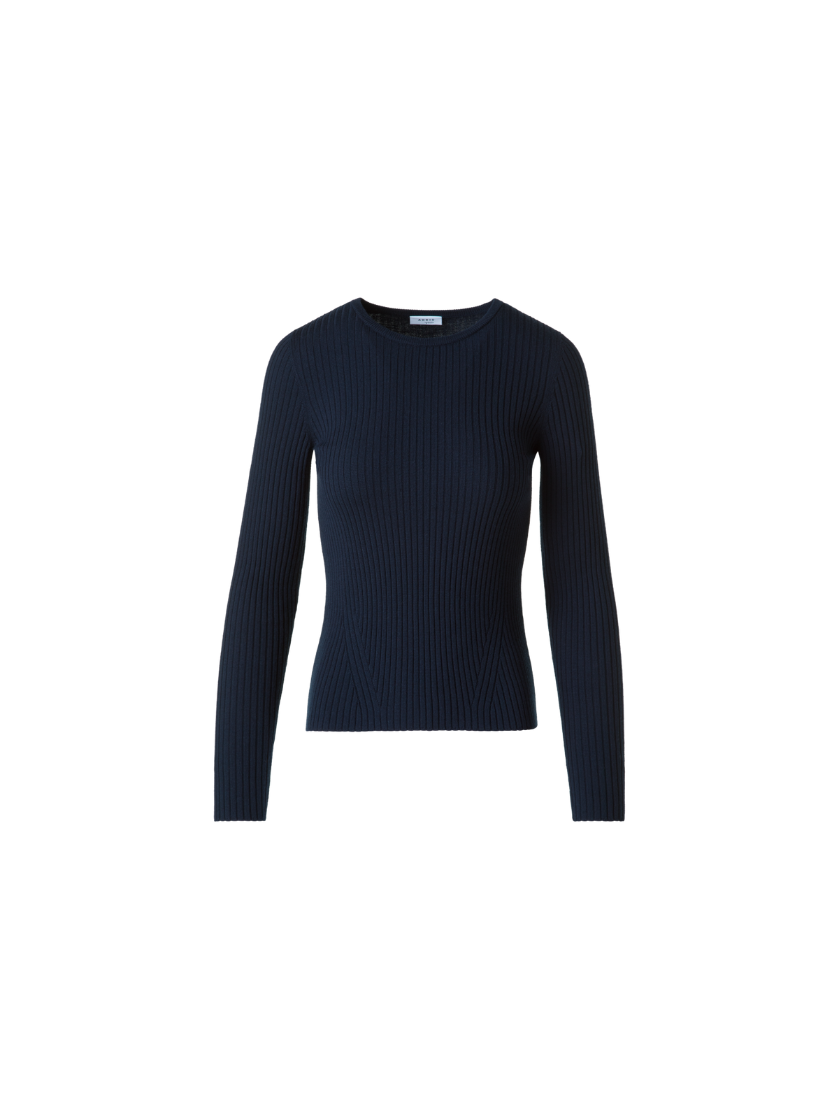Designer Short Sleeve Sweater in Merino Wool - neutral - navy - blue