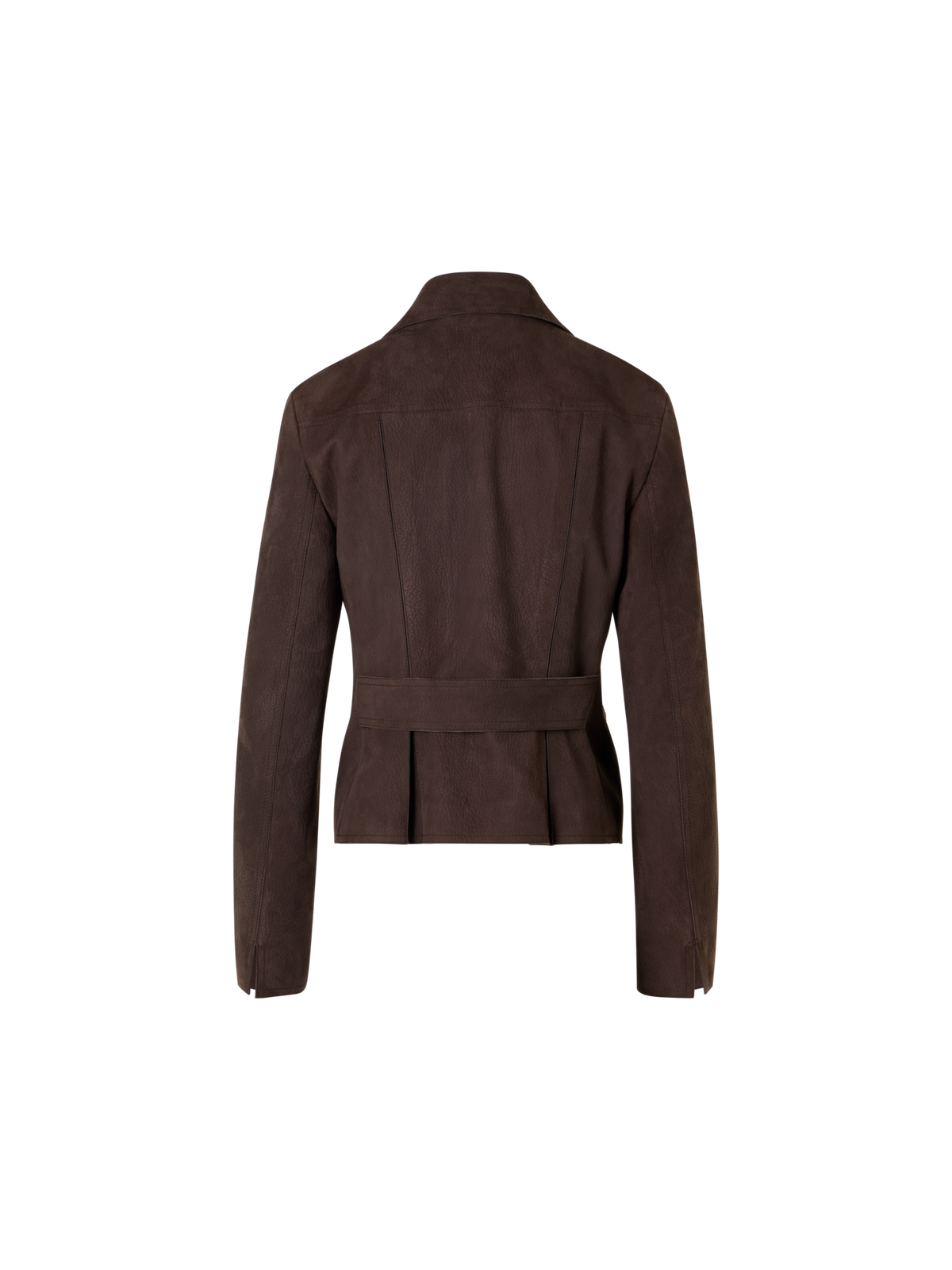 Designer Short Motorbike Jacket in Lamb Suede - brown