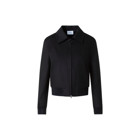Short Wool Cashmere Bomber Jacket