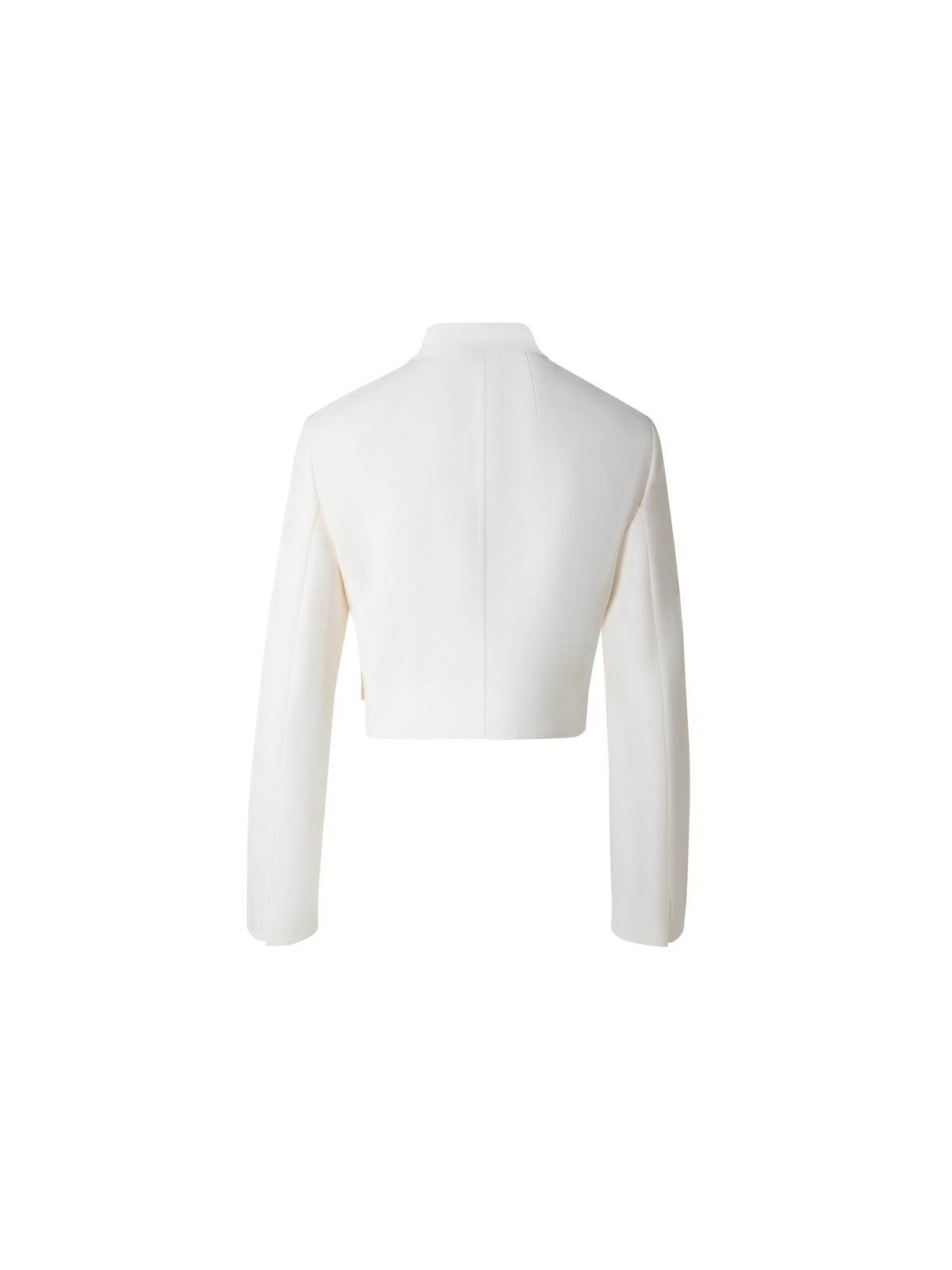 Designer Short Wool Double-Face Cardigan Jacket - neutral - ecru - white