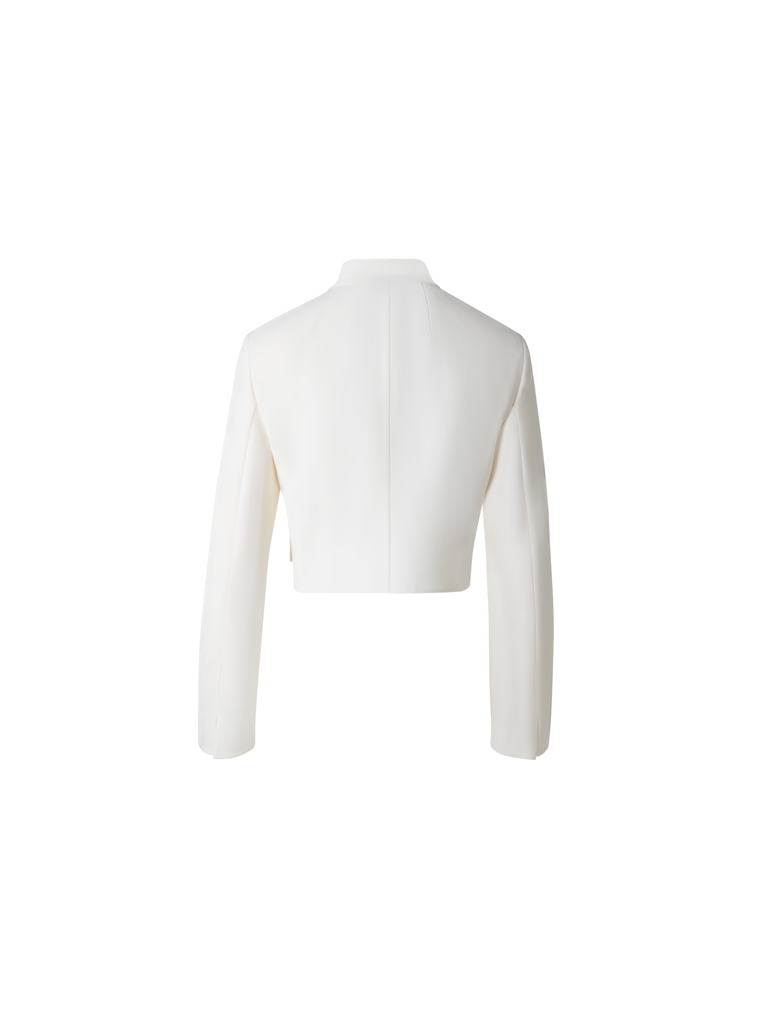 Designer Short Wool Double-Face Cardigan Jacket - neutral - ecru - white