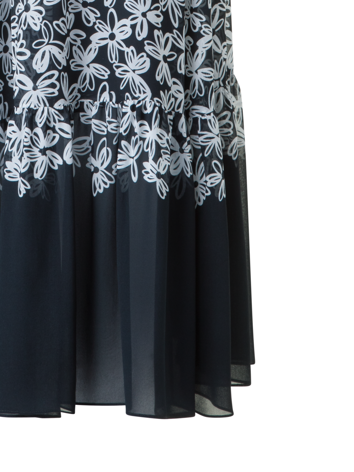 Designer Sleeveless Midi Dress with Flower Print - black - neutral - multicolor