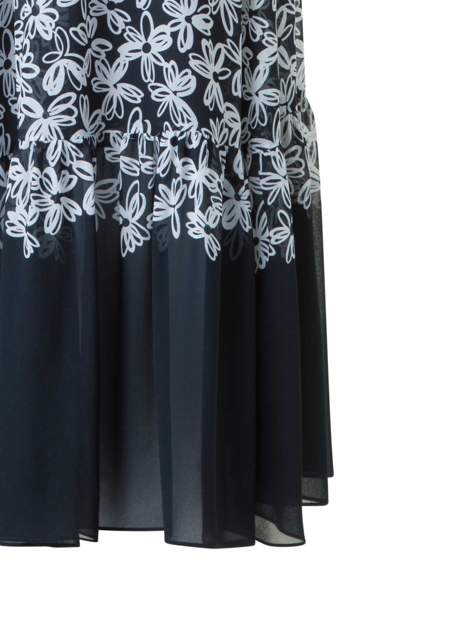 Designer Sleeveless Midi Dress with Flower Print - black - neutral - multicolor