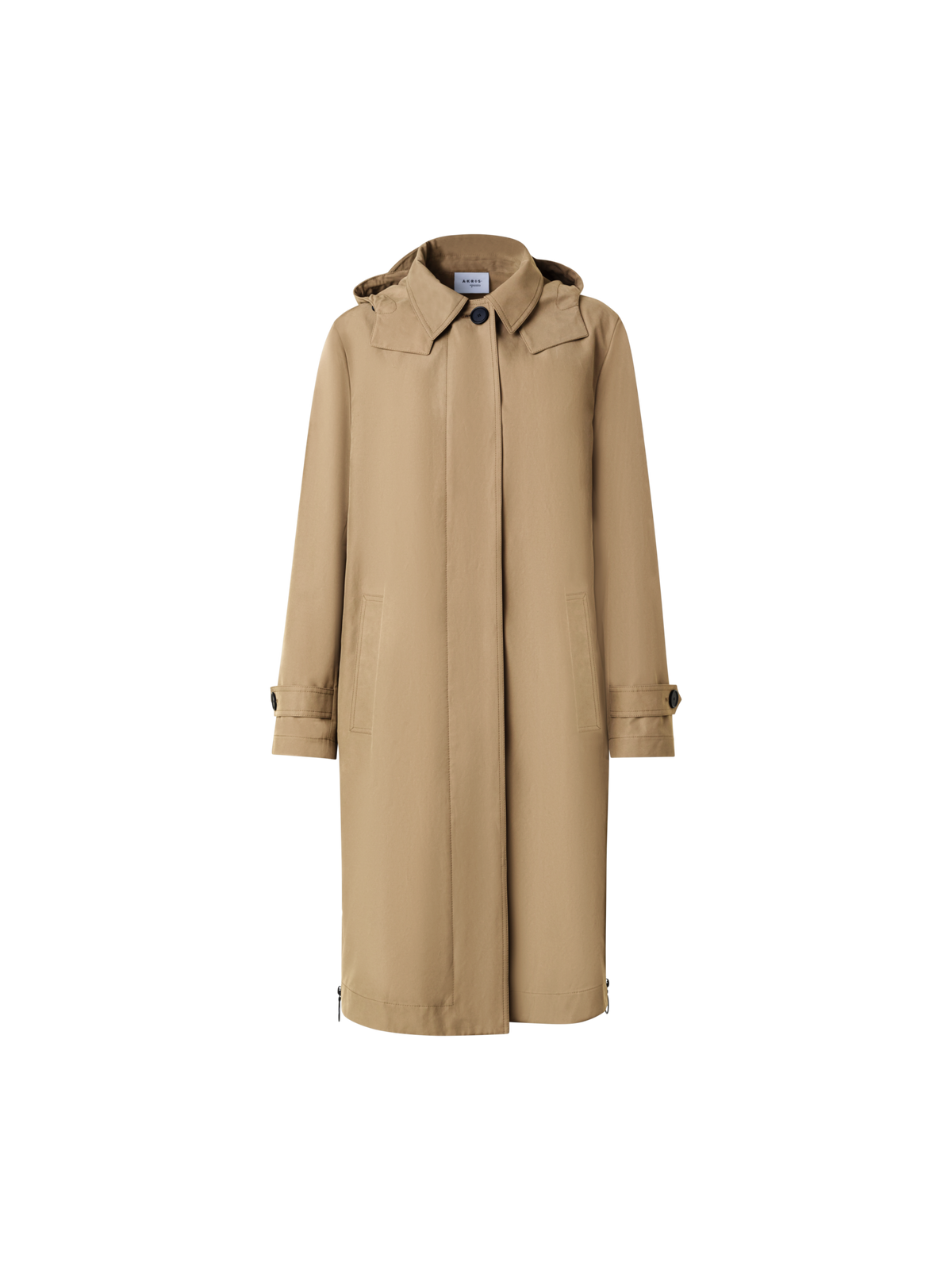 Designer Water-Repellent Parka with Removable Hood - brown