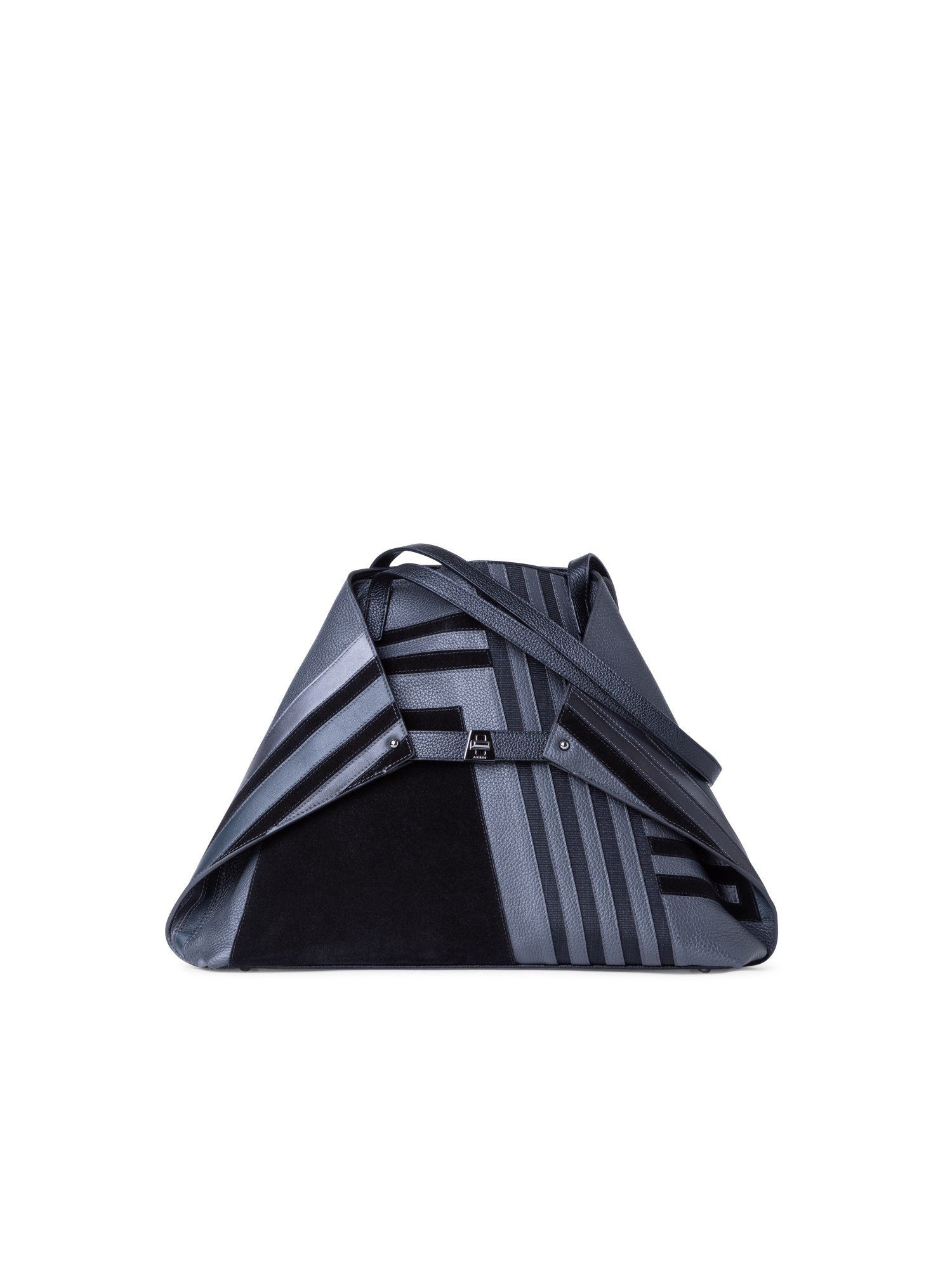Designer Ai Medium Shoulder Tote - black - grey - multicolor