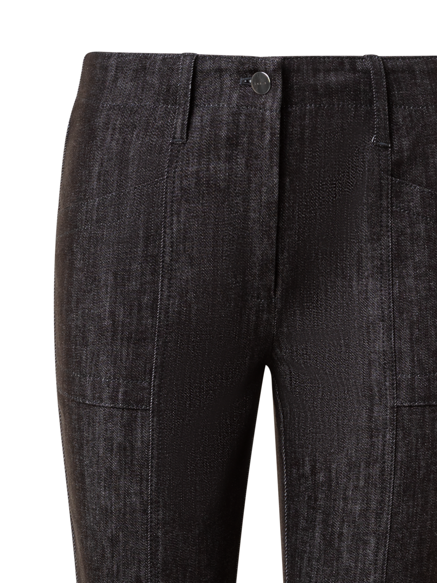 Designer Slim Cotton Denim Stretch Pants - brown