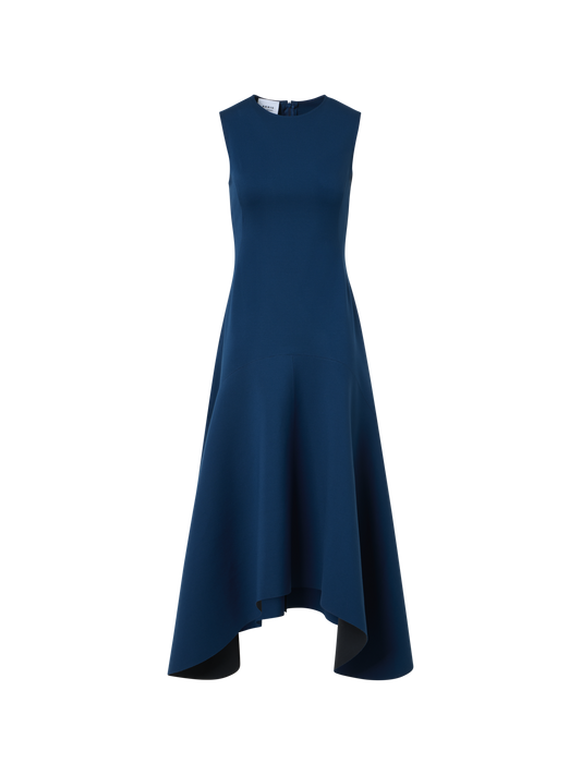 Designer Asymmetric Handkerchief Midi Dress 