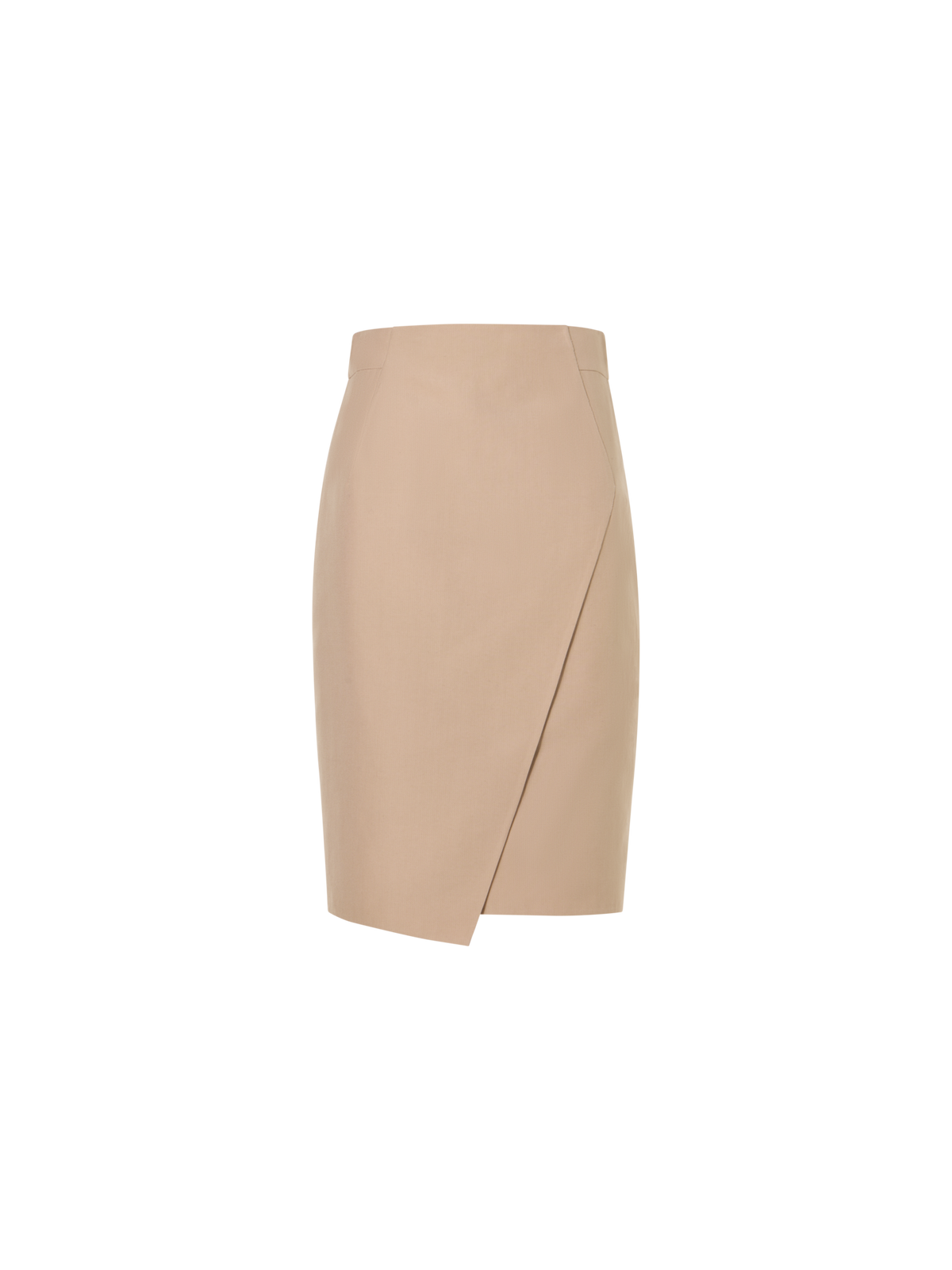 Designer Cotton-Silk Double-Face Pencil Skirt - beige