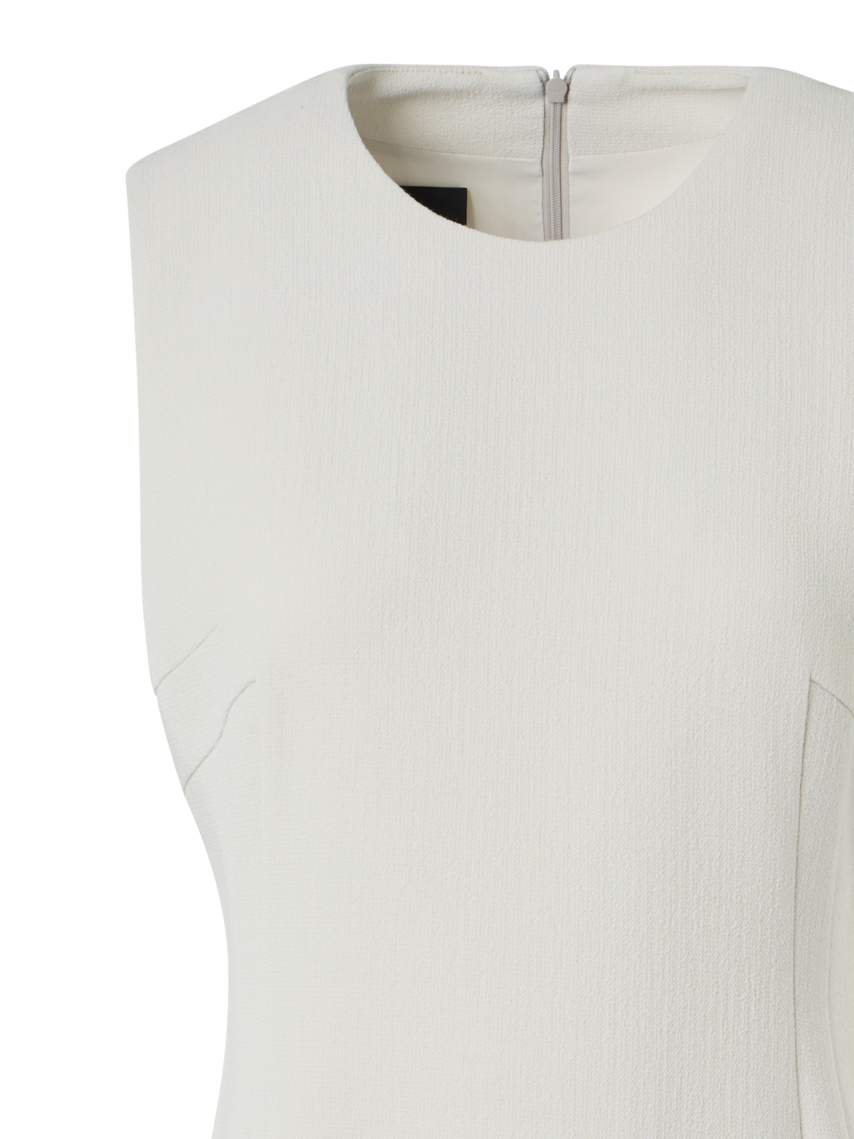 Designer Wool Crêpe Double-Face Sheath Dress - ecru