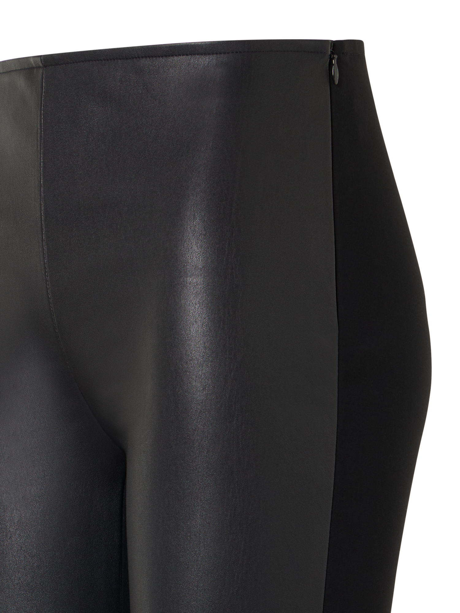 Designer Skinny Pants in Lamb Nappa Leather Front and Jersey Back - black