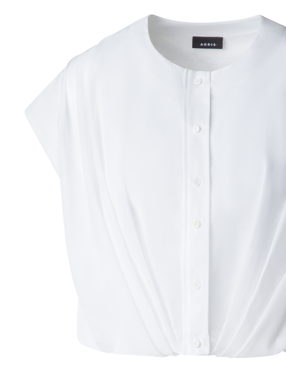 Designer Sleeveless Cotton Voile Blouse - neutral - white