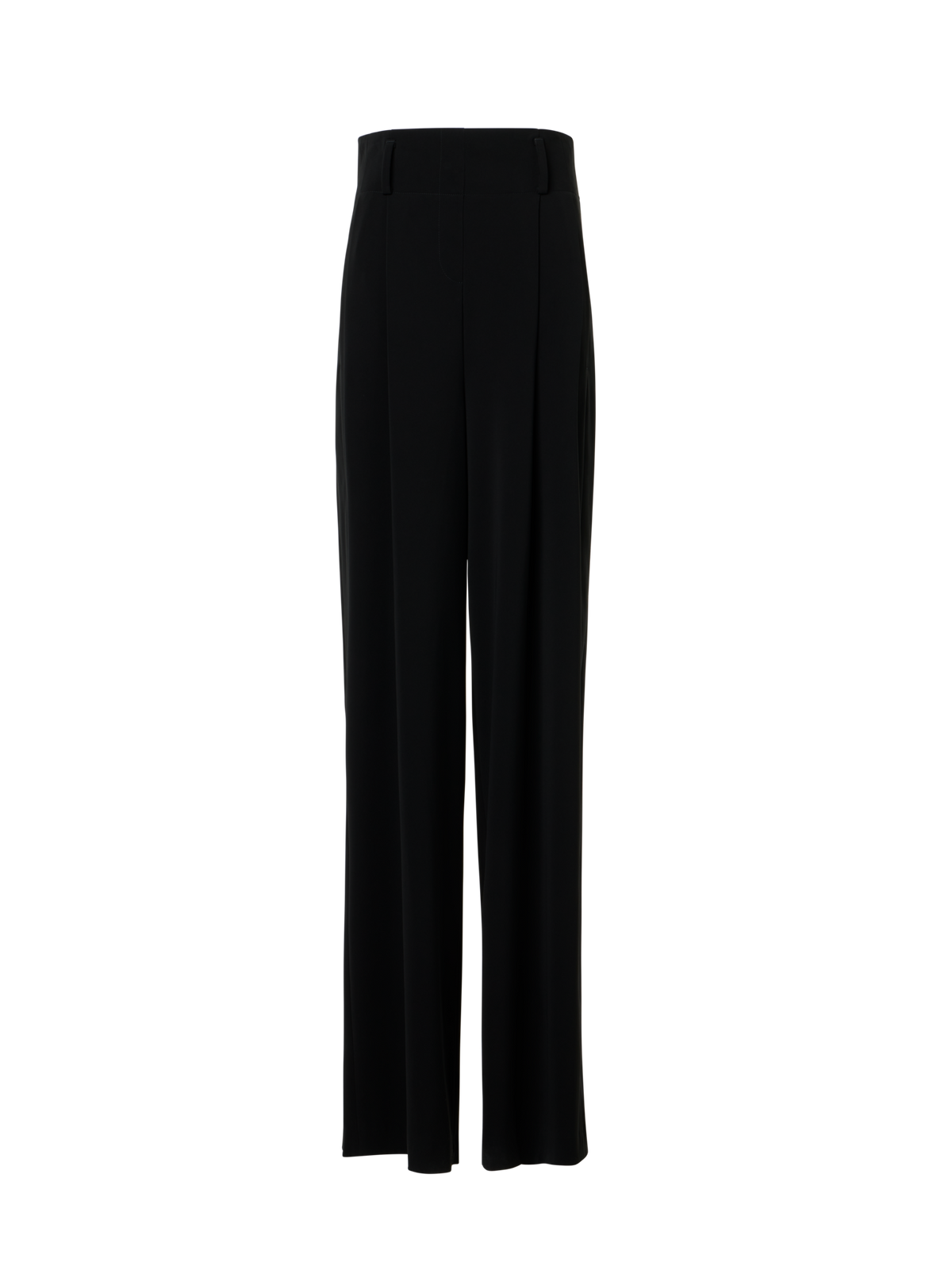 Designer High-Waist Lasercut Crêpe Wide Pants - black