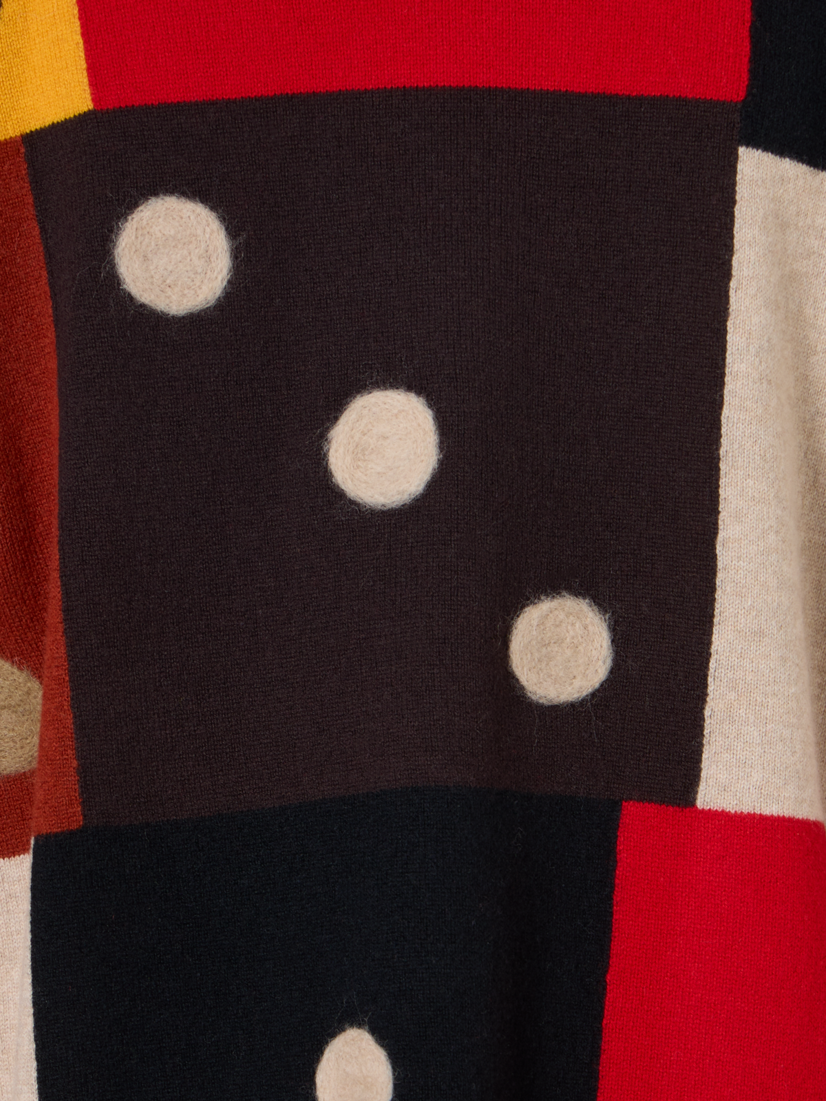 Designer Dice Intarsia Colorblock Wool Cashmere Sweater - multicolor