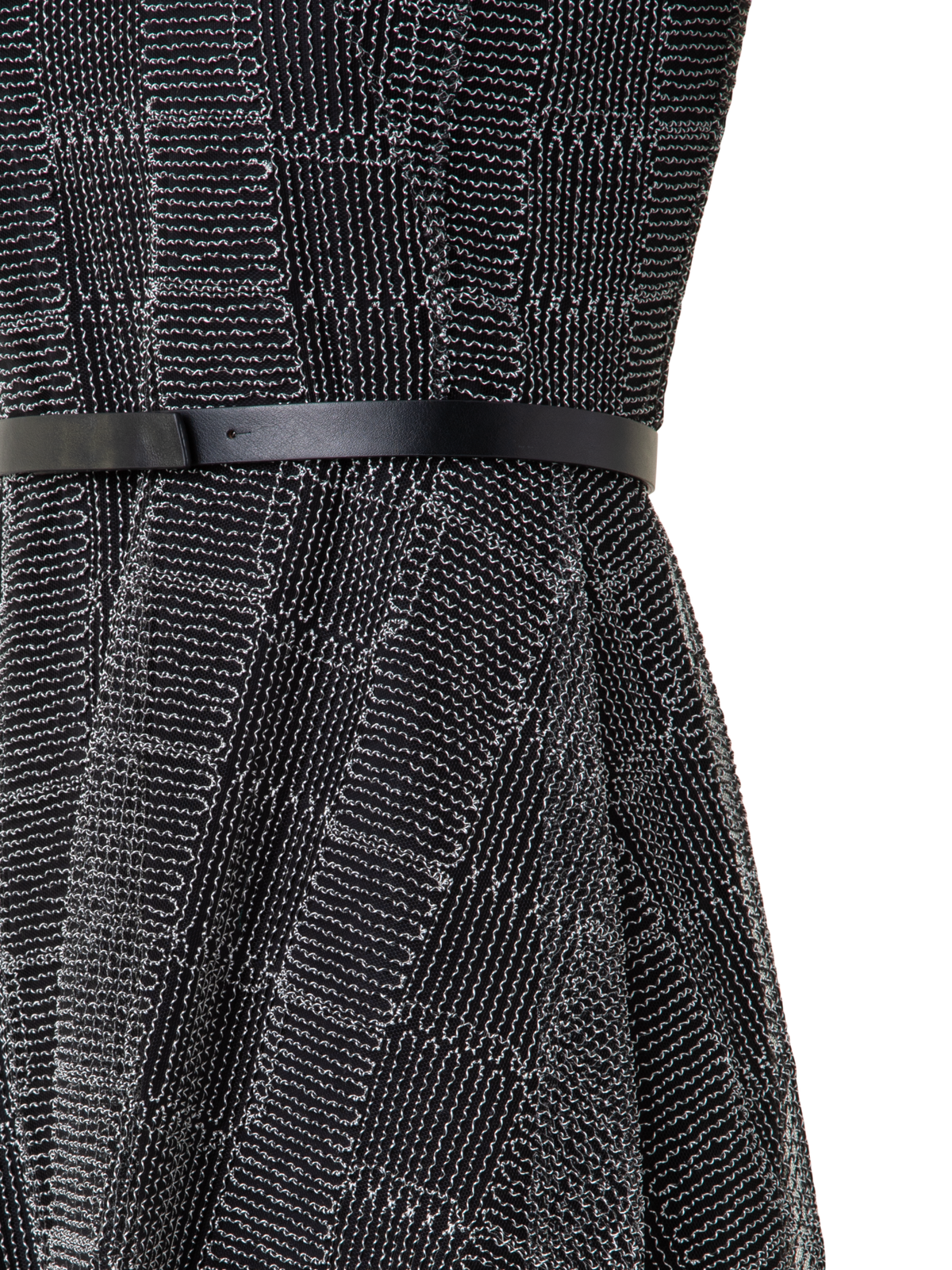 Fit and Flare Squares on Tulle Midi Dress black-ecru / 8 Fit and Flare Squares on Tulle Midi Dress black-ecru / 8