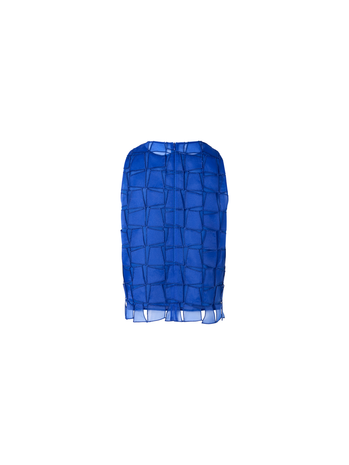 Designer Organza Trapezoid Embroidery Blouse - blue