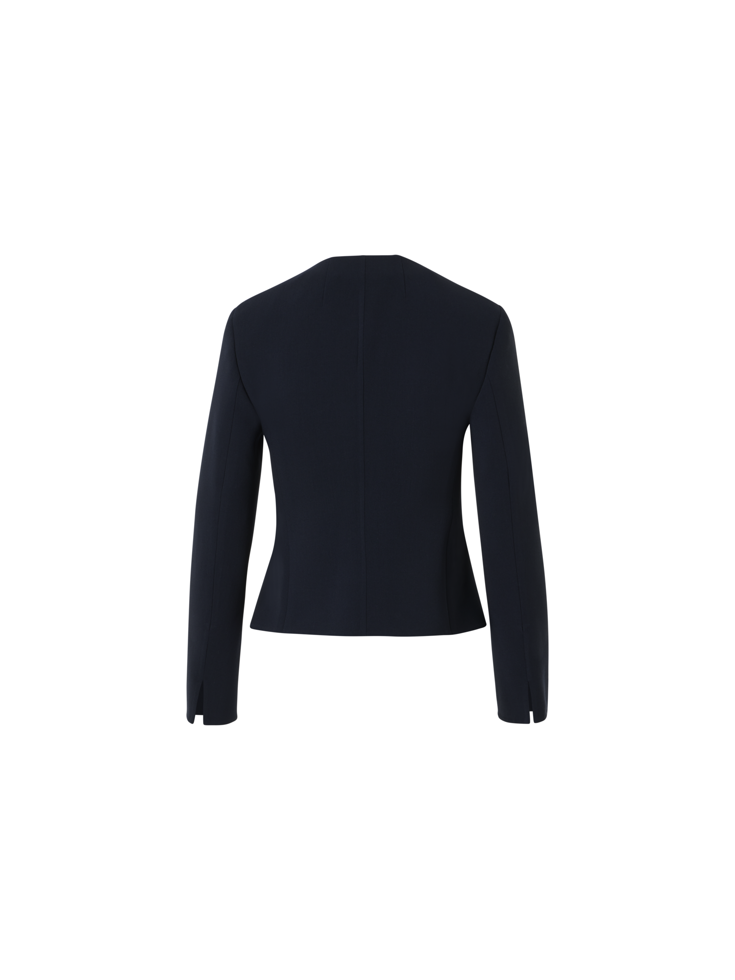 Designer Fitted Wool Bi-Stretch Double-Face Jacket - navy