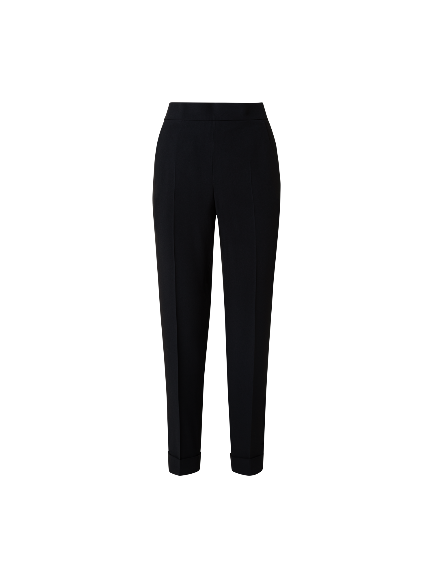 Designer Tapered Crêpe Pants - black