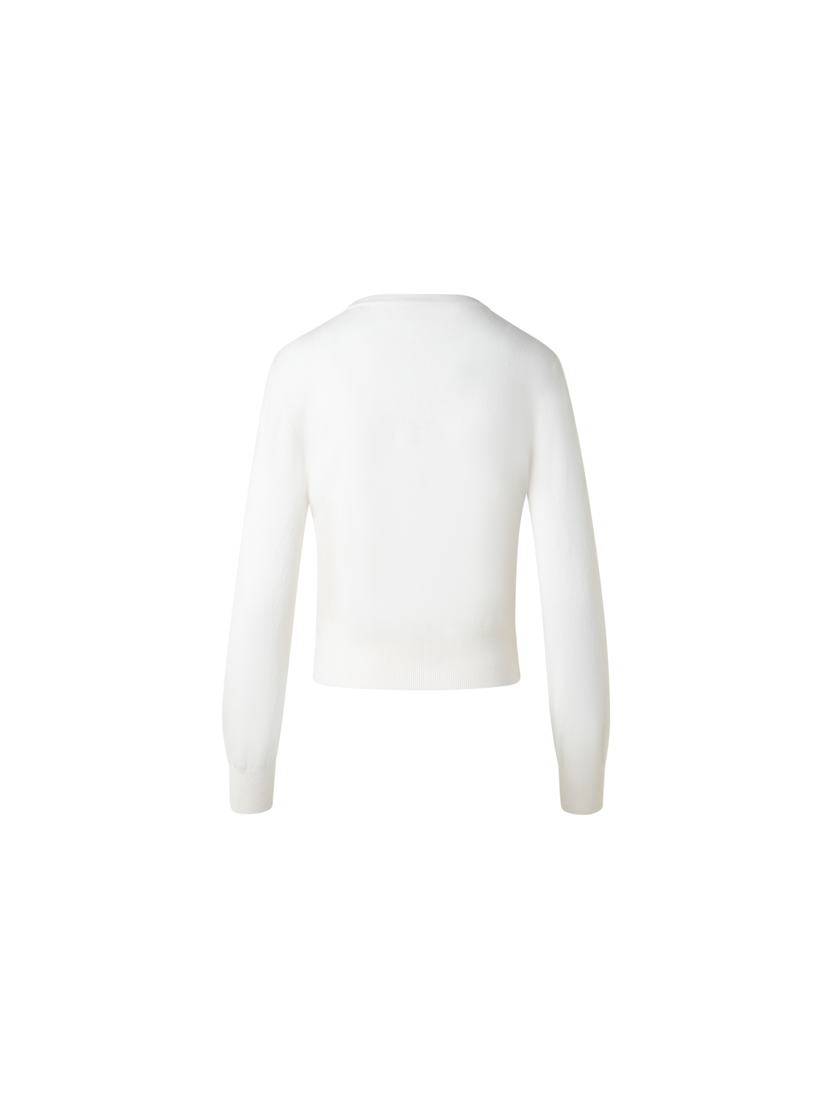 Designer Cashmere Sweater with Fine Sheer Stripe - ecru - white