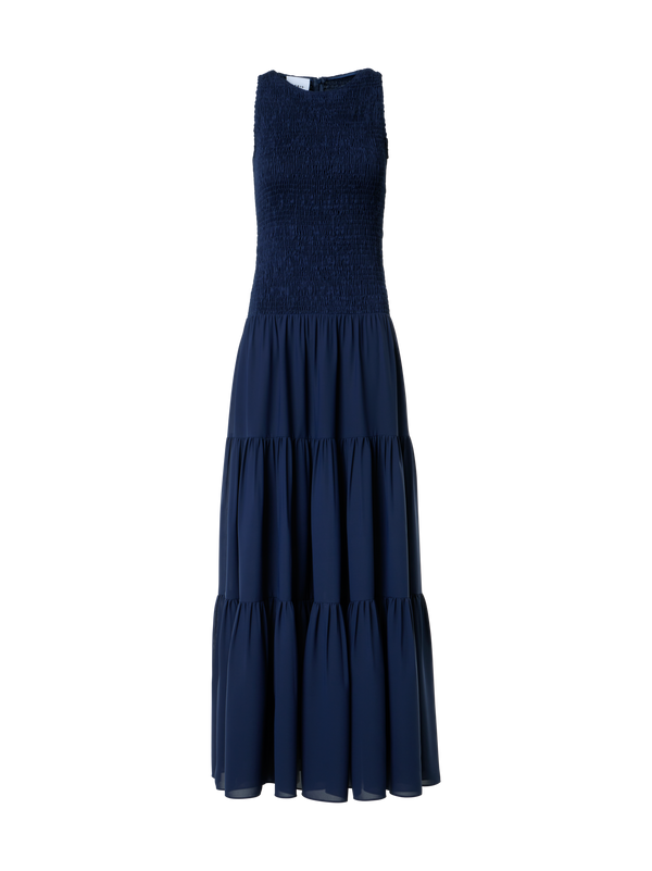 Fitted Smocked Georgette A-Line Midi Dress – Akris Inc