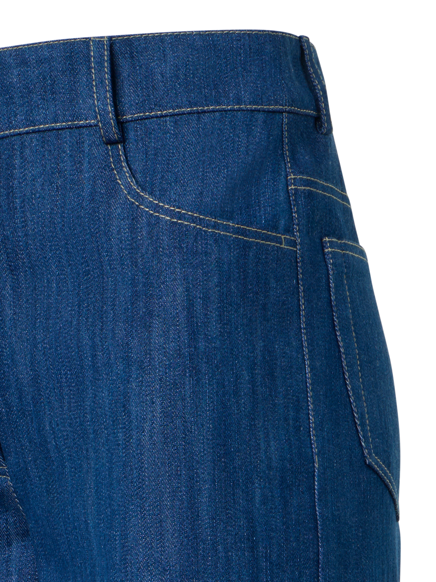 Designer Cooper Wide Leg Stretch Cotton Denim Pants - navy - blue
