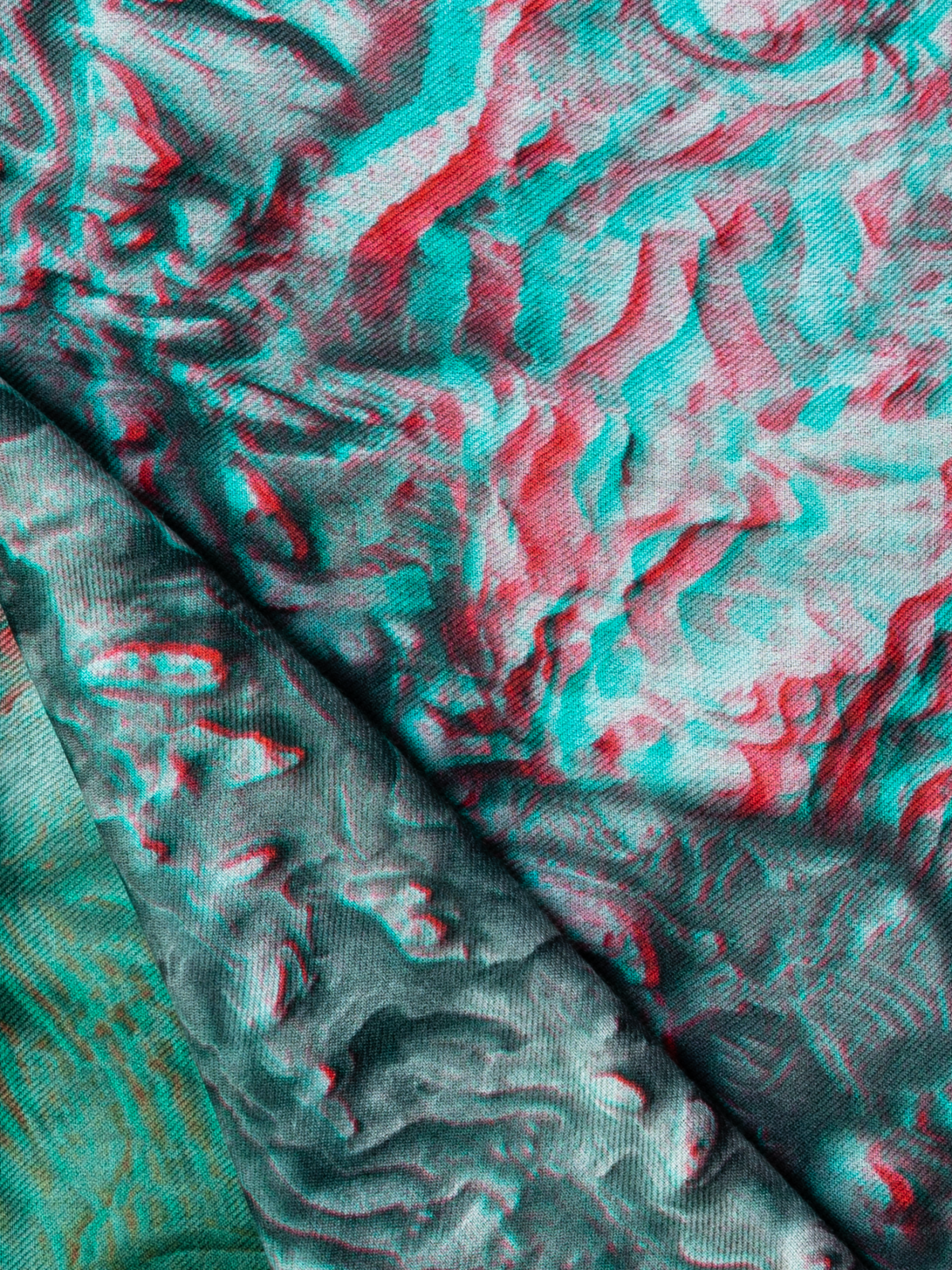 Designer Cashmere Silk The ma.r.s Series Print Scarf - black - green - grey - red