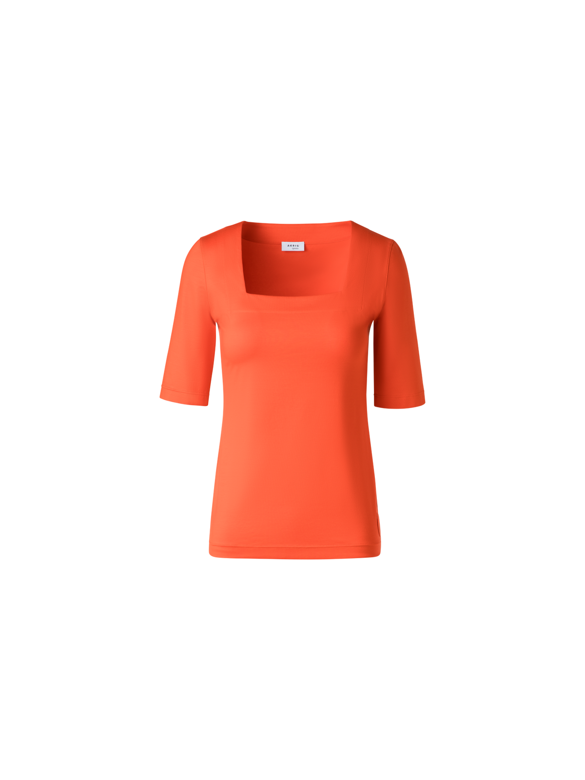 Designer Square Neck T-Shirt in Modal - orange