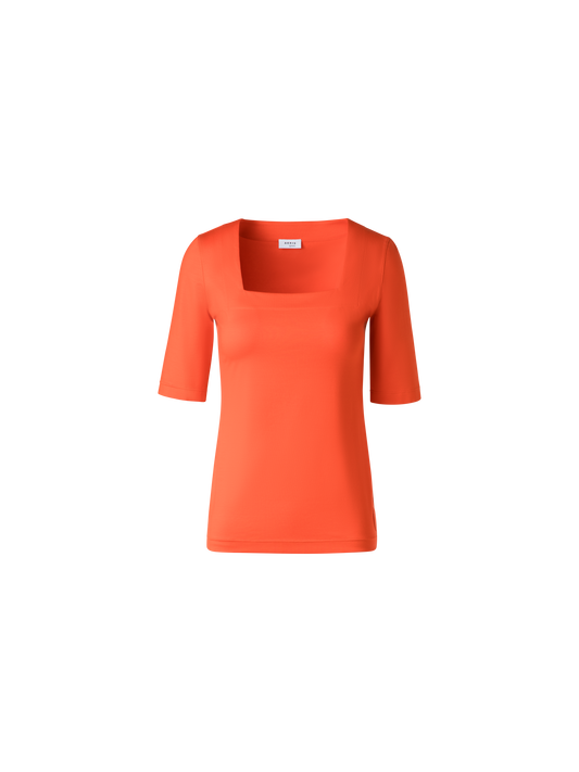 Designer Square Neck T-Shirt in Modal - orange