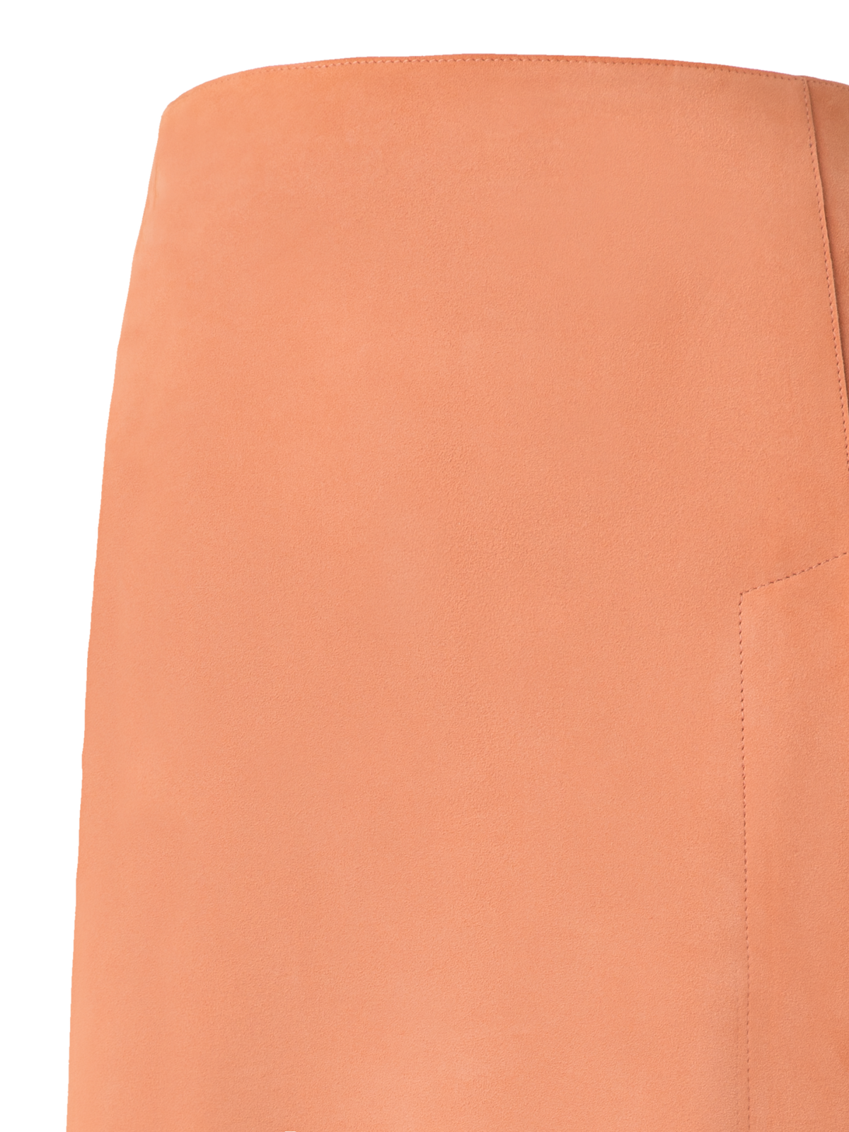 Designer Long Pencil Skirt in Nubuck Lamb Leather - pastel - beige - orange