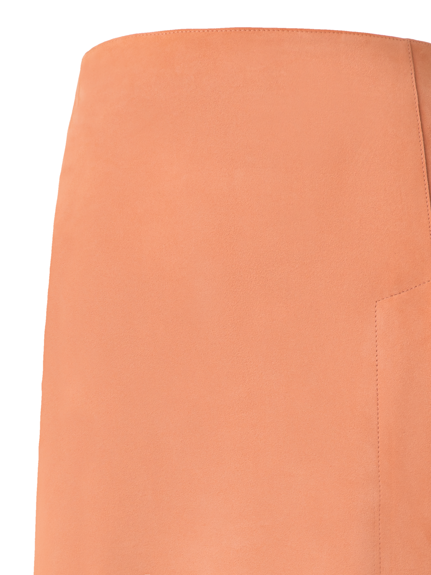 Designer Long Pencil Skirt in Nubuck Lamb Leather - pastel - beige - orange