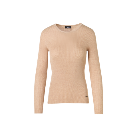 Long-Sleeve Silk-Cotton Knit Sweater
