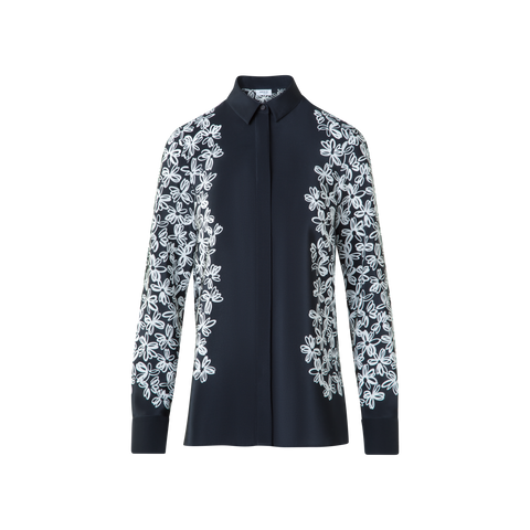 Silk Blouse with Daisy Print