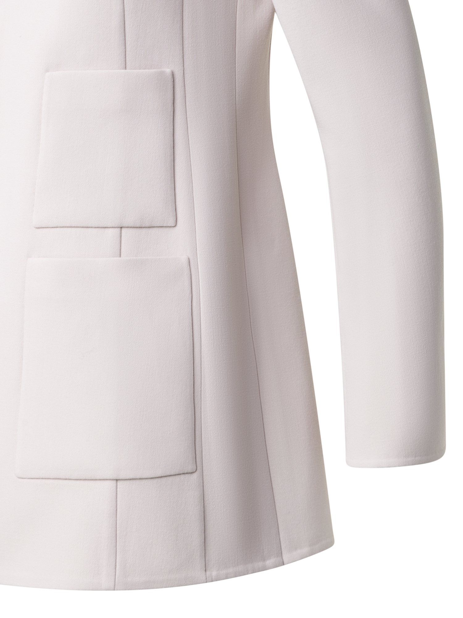 Designer Wool Stretch Double-Face Long Jacket - beige