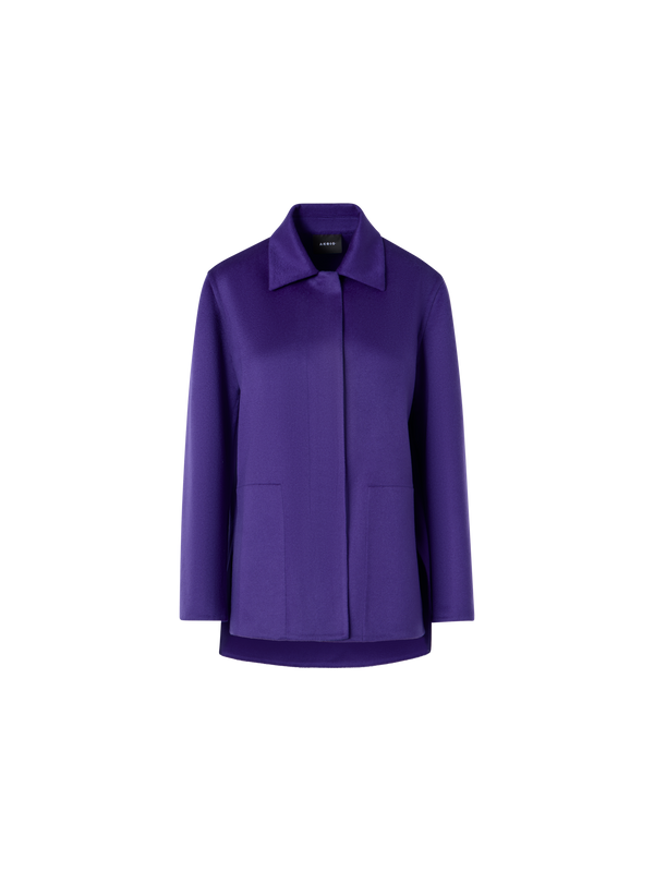 Designer Laars Long Jacket in Cashmere Double-Face - purple