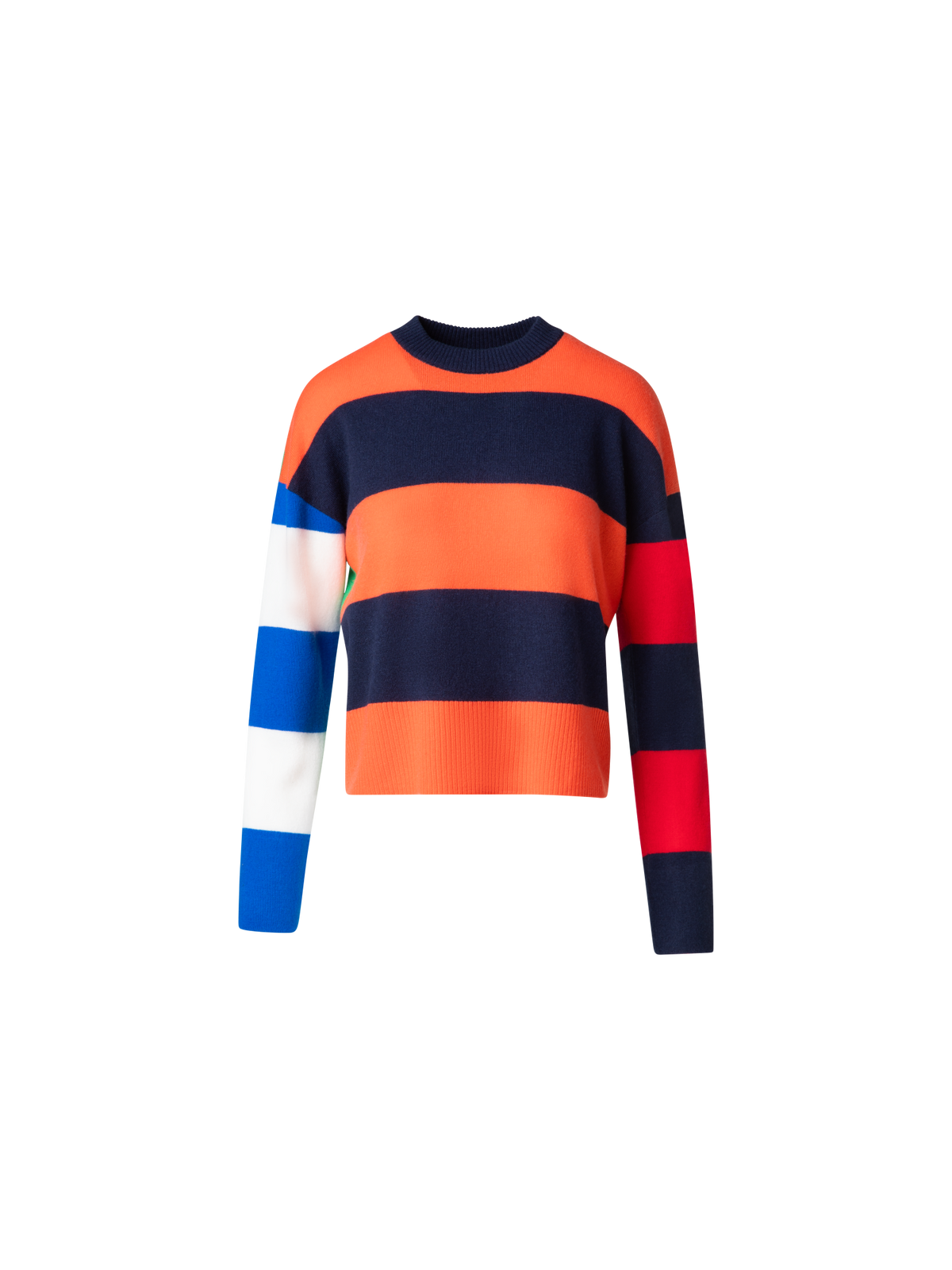 Designer Colorblock Sweater in a Wool Cashmere Blend - multicolor
