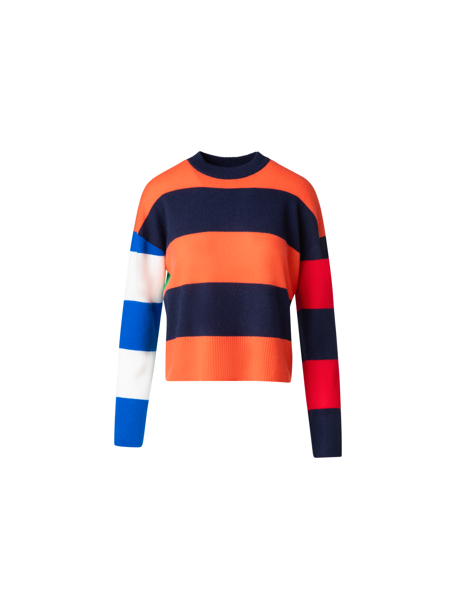 Designer Colorblock Sweater in a Wool Cashmere Blend - multicolor