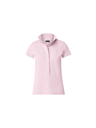 Designer Cotton Knit Polo Shirt - pastel - pink