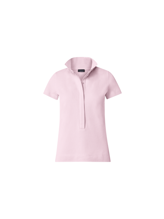Designer Cotton Knit Polo Shirt - pastel - pink