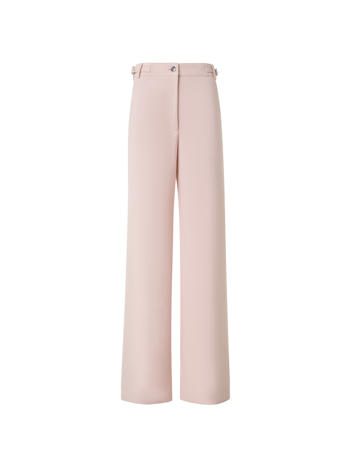 Designer Wide Cotton Denim Stretch Pants - pastel - pink