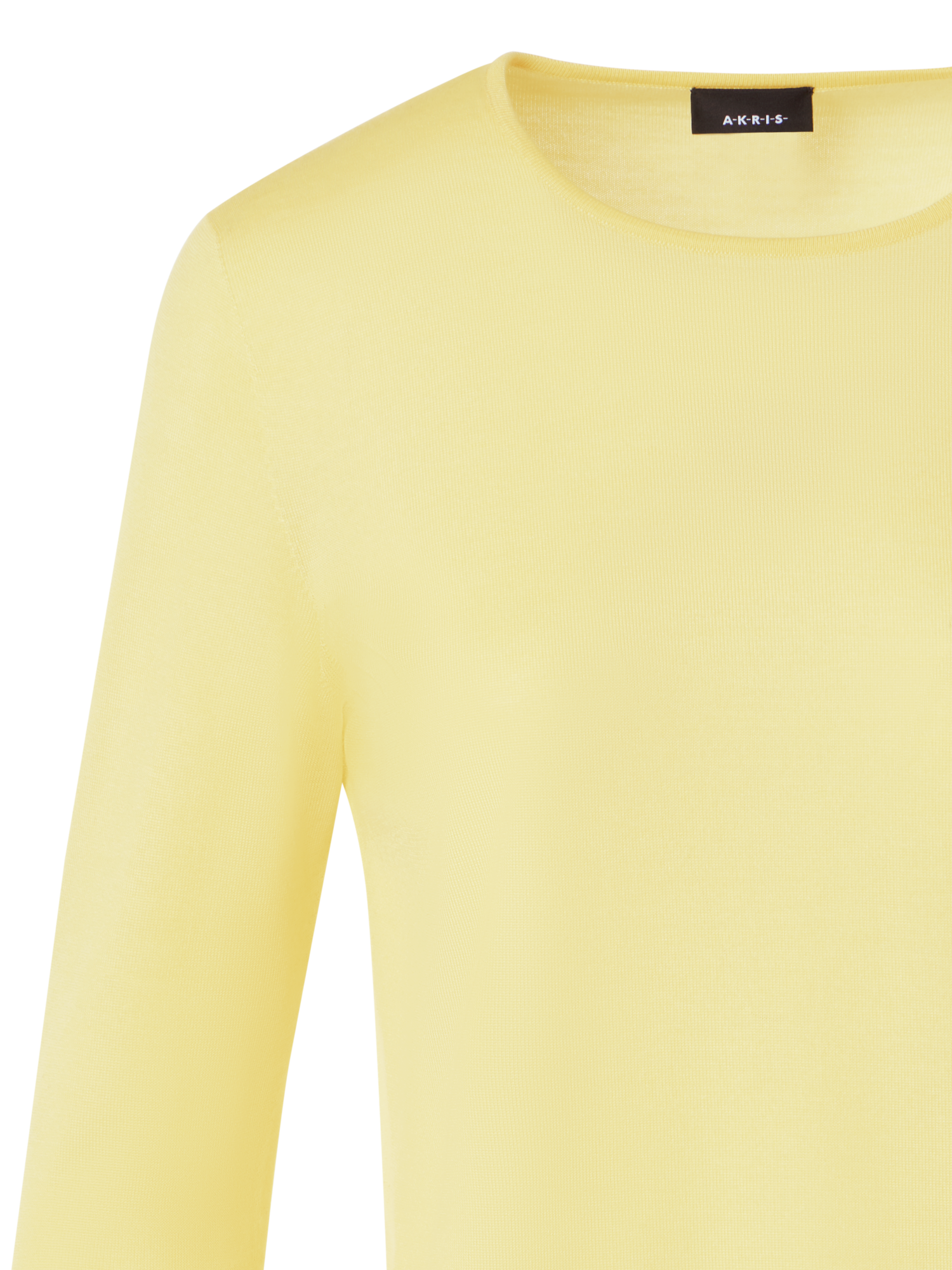 Designer Seamless Crew Neck Sweater in Cashmere Silk - yellow