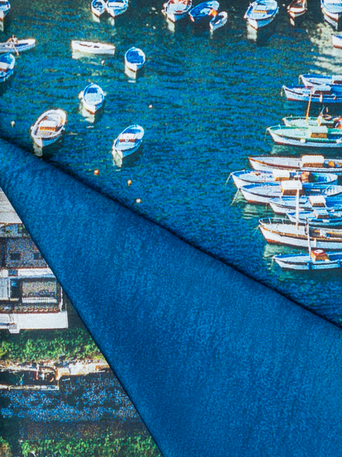 Designer Scarf in Silk with Marina Grande Print - multicolor