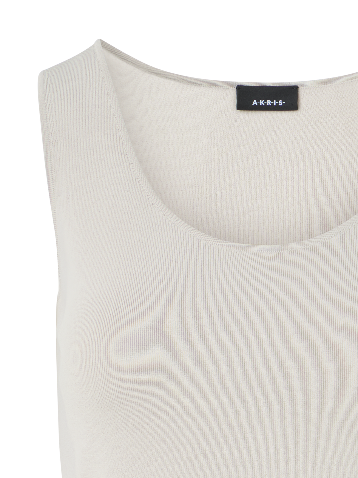 Designer Fitted Viscose Knit Tank Top - beige