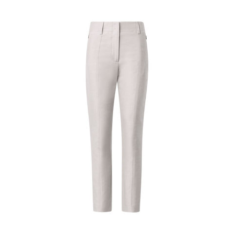 Slim Cotton Silk Double-Face Pants